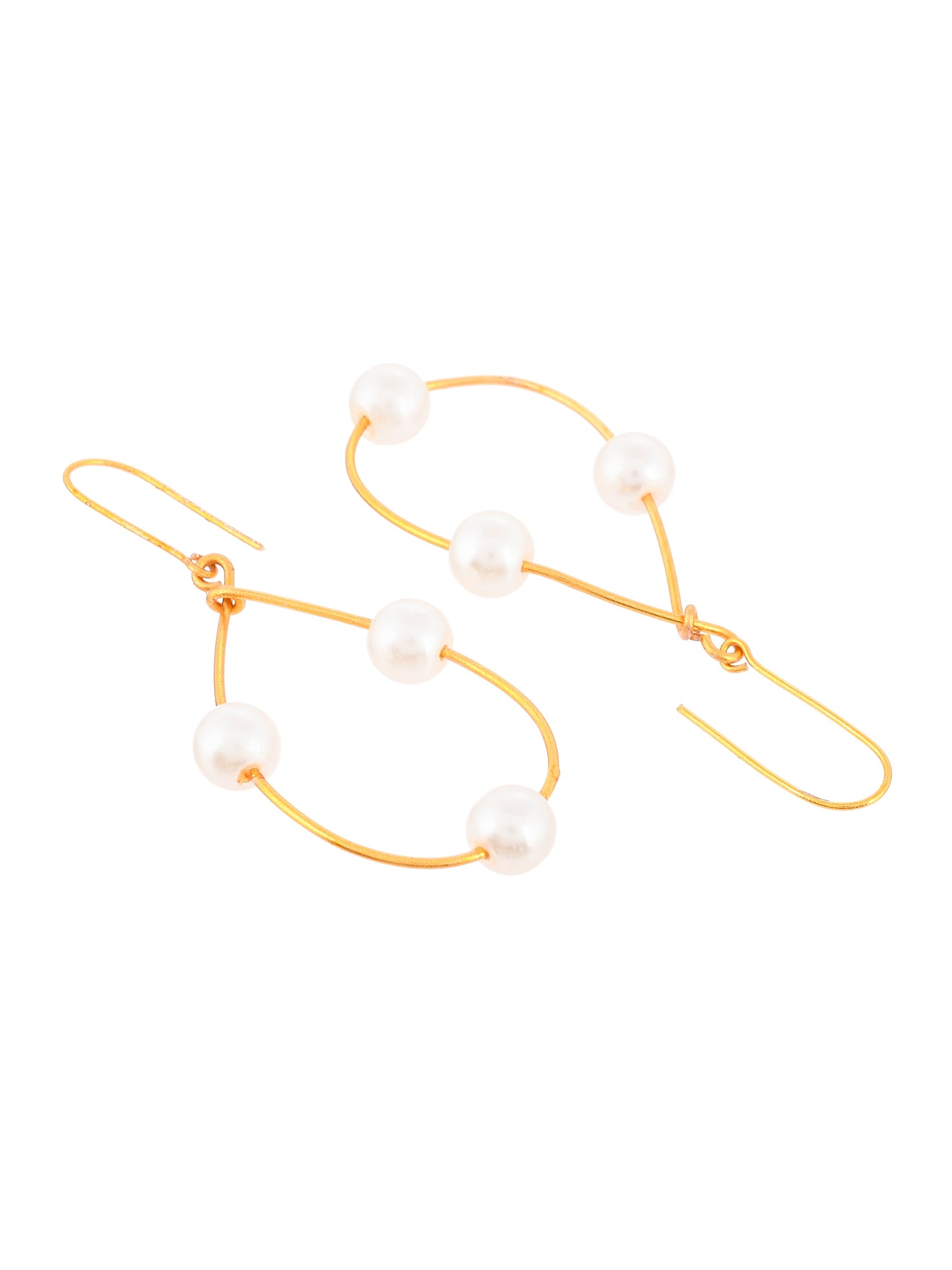Gold Pearl Dangler Earrings For girls