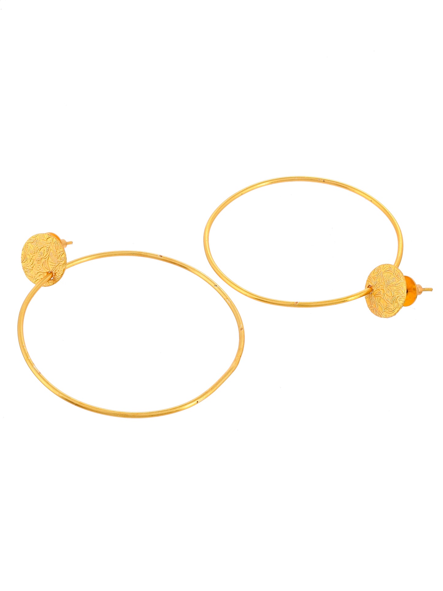 Gold Plated Circular Western Drop Earrings