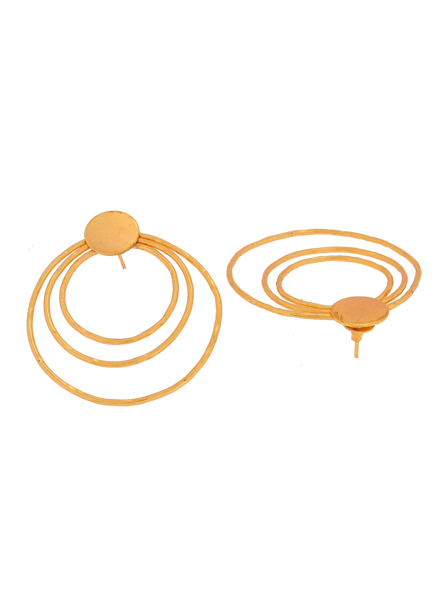 Gold-Plated Contemporary Drop Earrings for western Outfit