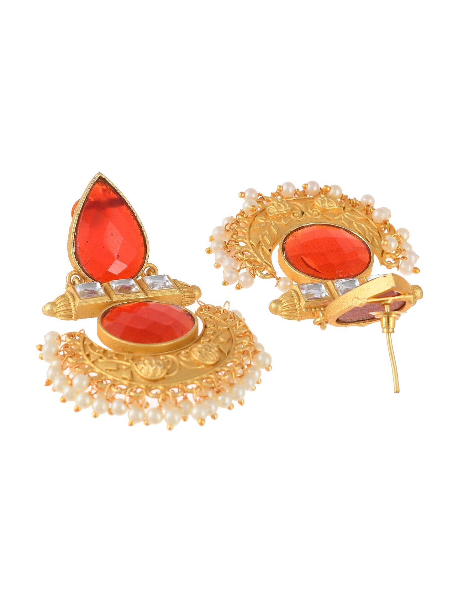 Gold-Plated Contemporary Drop Earrings
