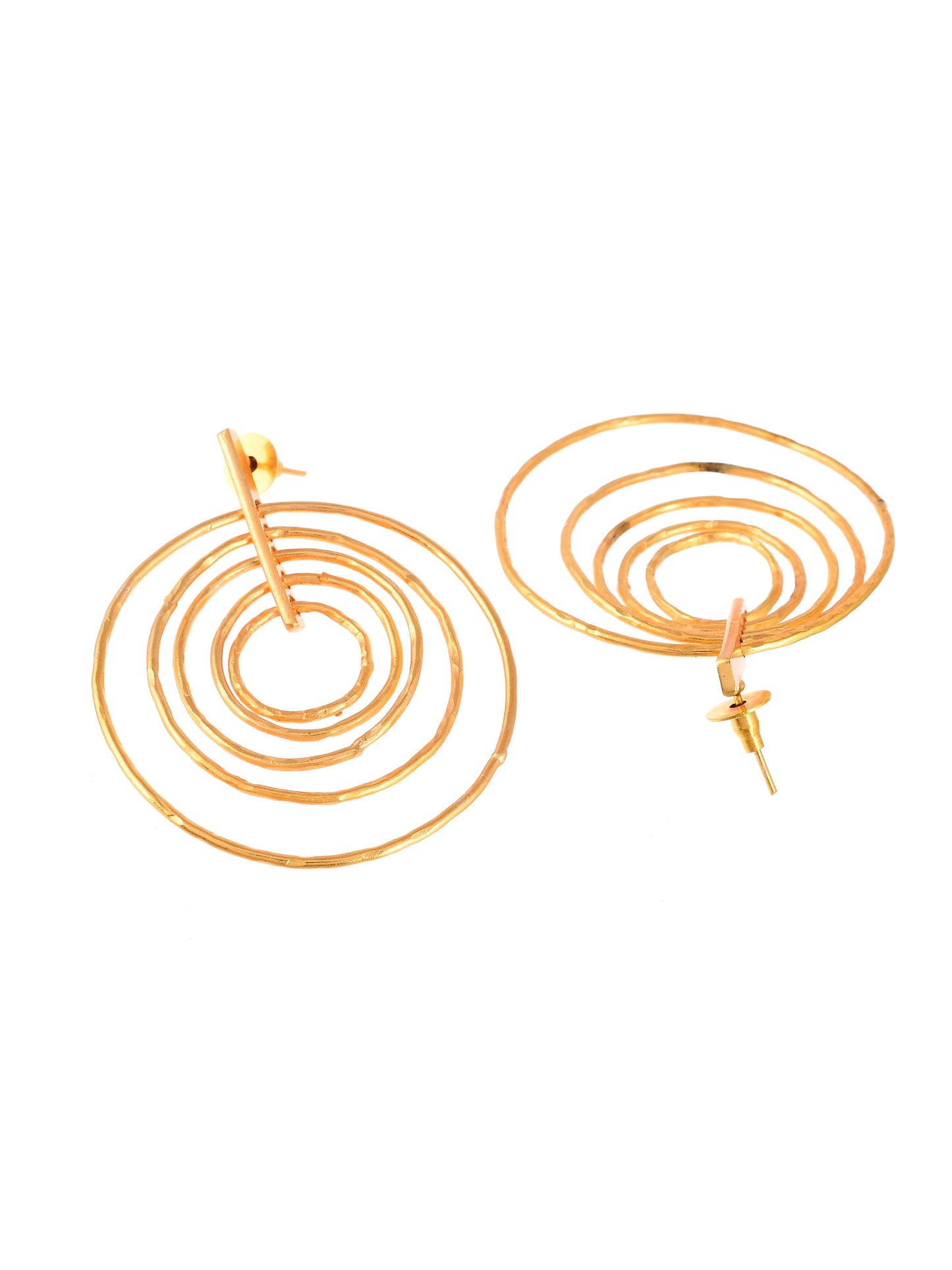 Gold-Plated Contemporary Drop Earrings for western Outfit
