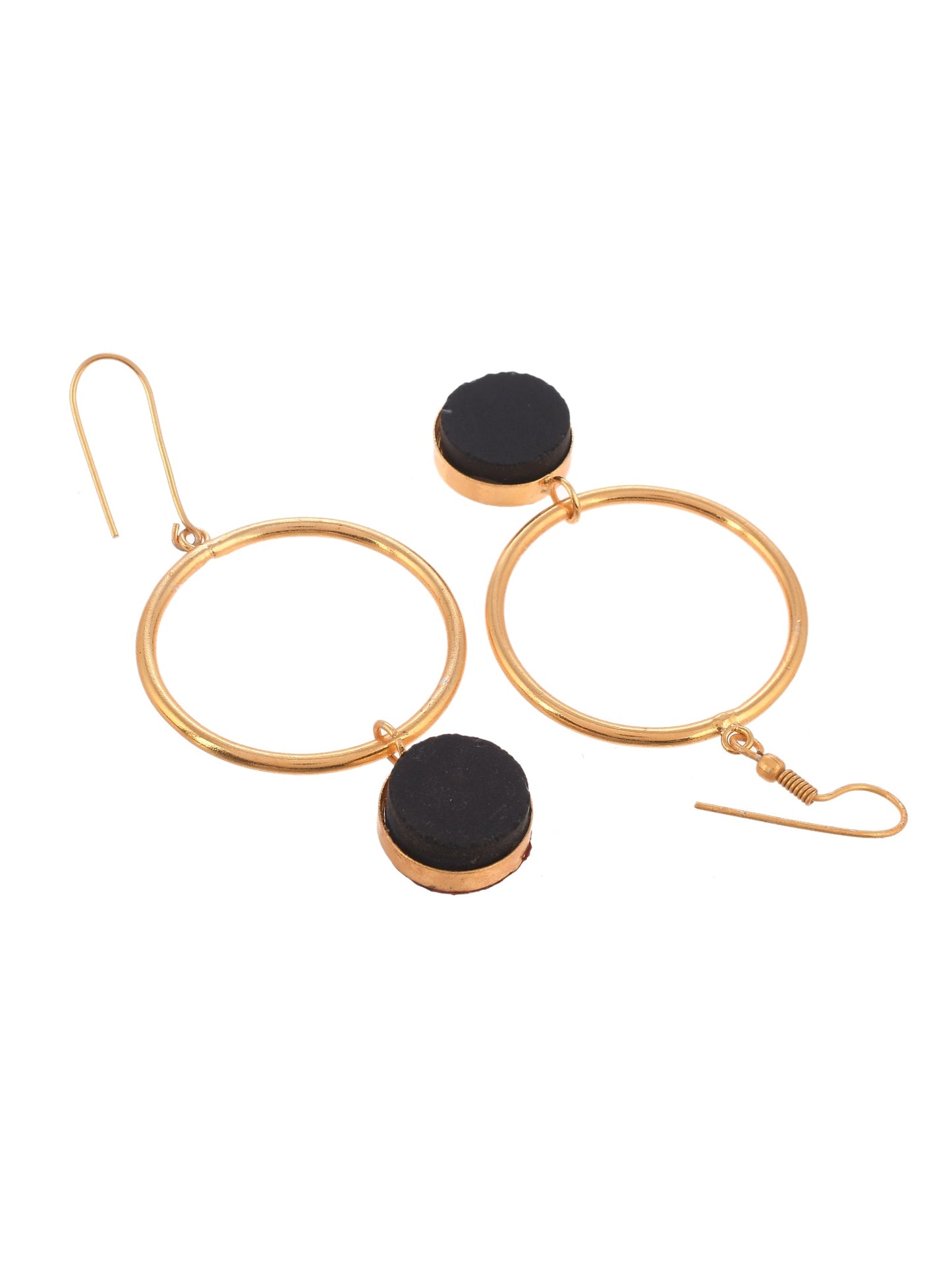 Gold Plated Circular Drop Earring