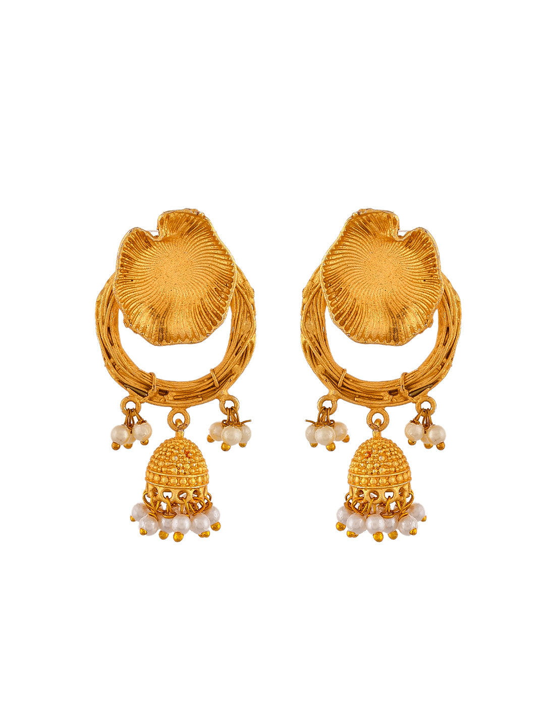 Gold Plated Handcrafted Designer Jhumka Earrings