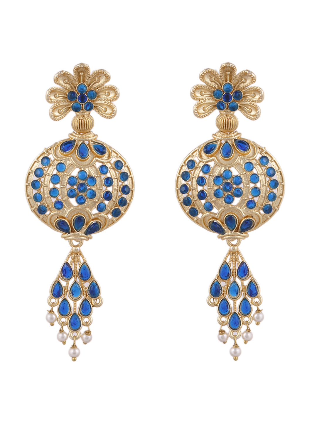 Long Dangler gold plated Earrings