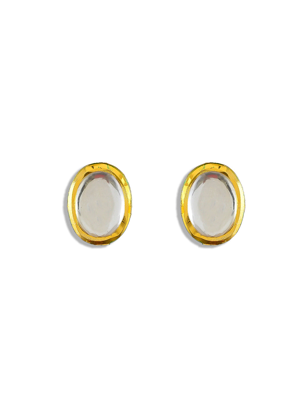 Contemporary Gold Plated Kundan Stud Earrings