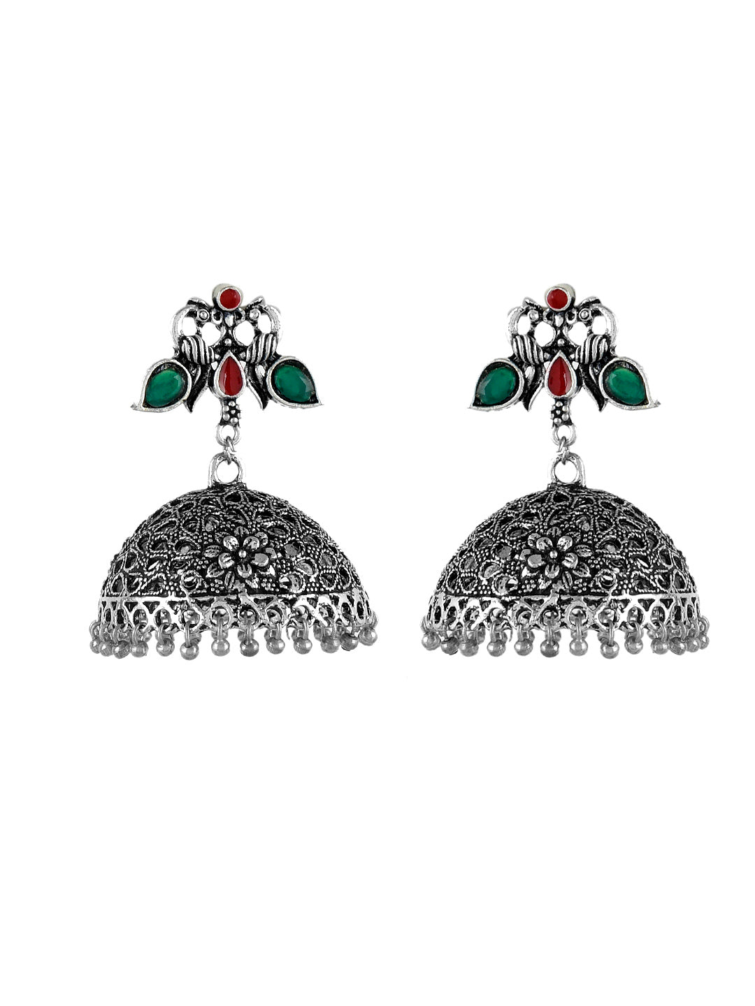 Oxidised silver jhumka earring