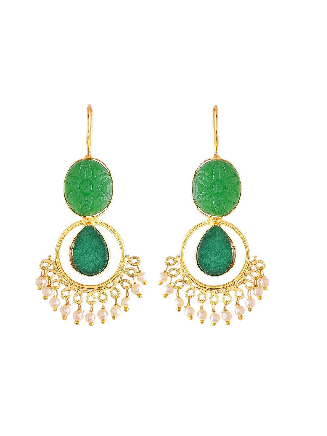 Gold Plated Handcrafted Stone Earrings for women