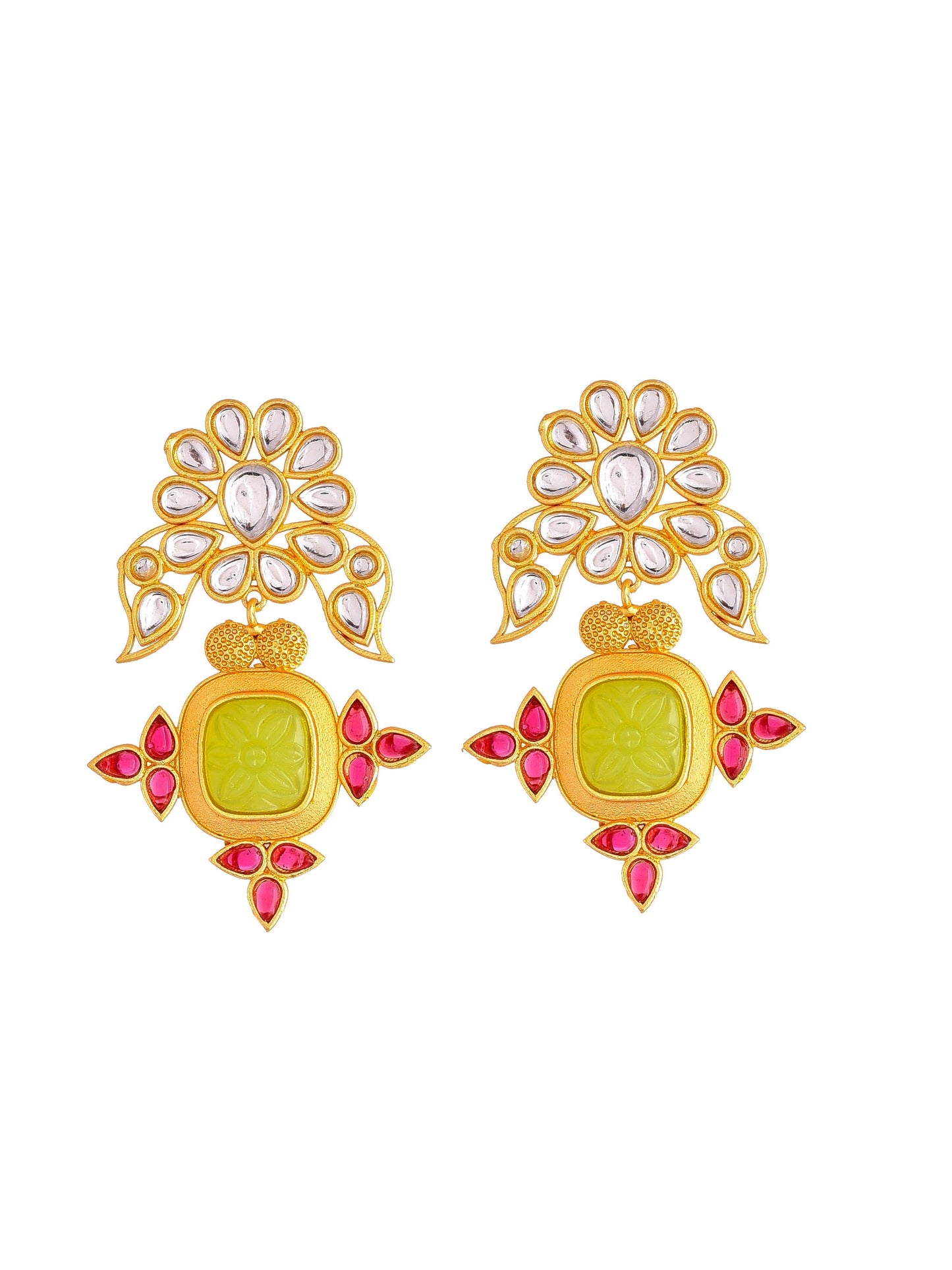 Kundan Floral Drop Earrings for women
