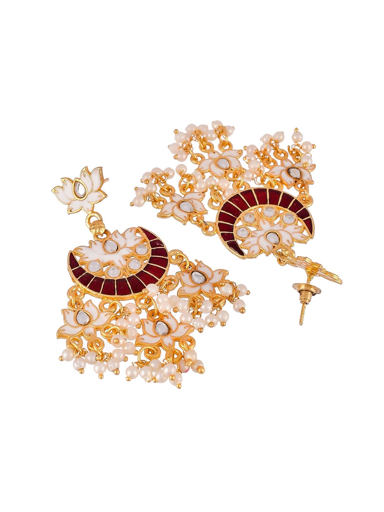 Gold plated Yashvi chandabali Earrings for wedding outfit