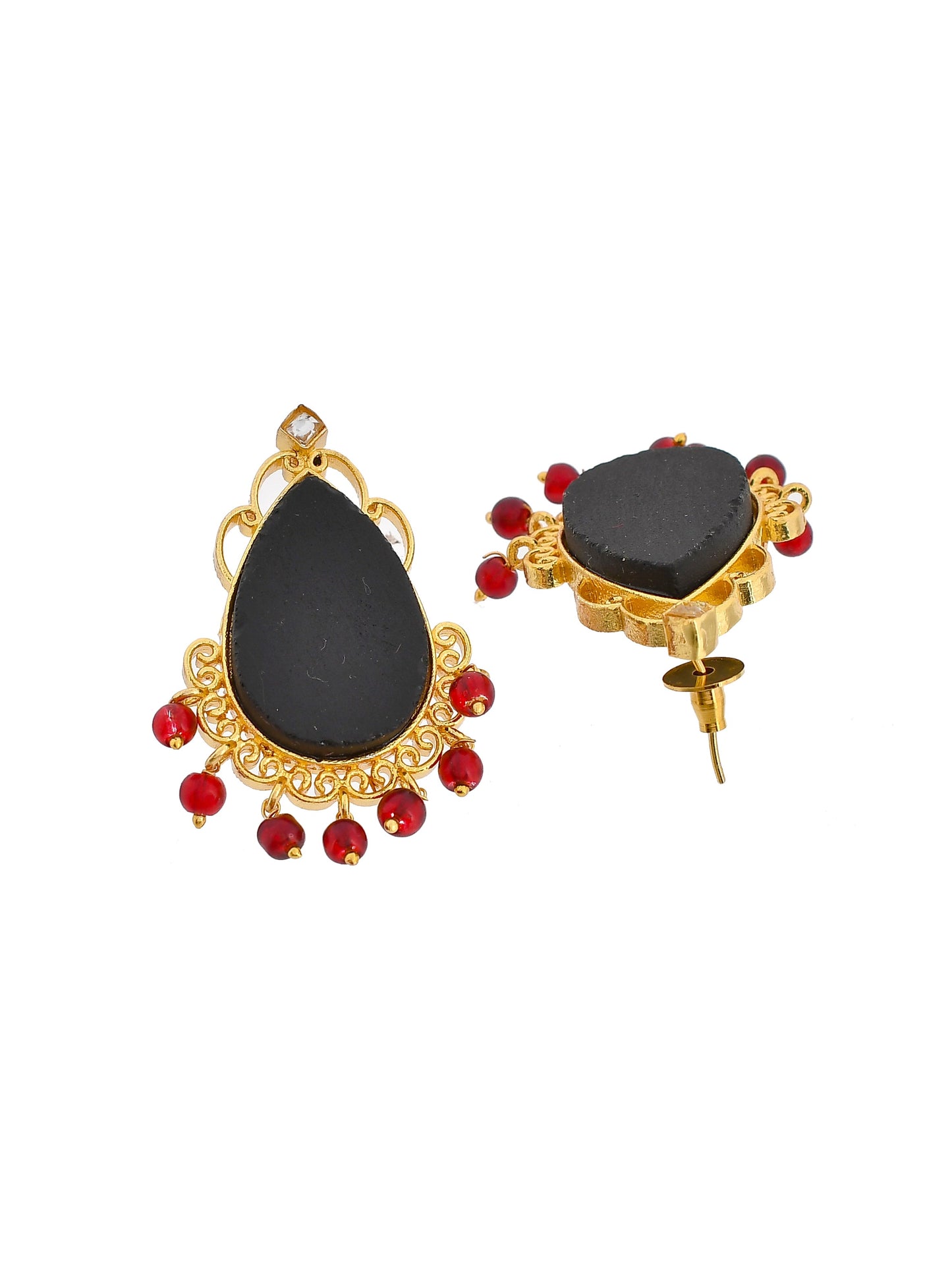 Ethnic Black stone drop Earrings for Women