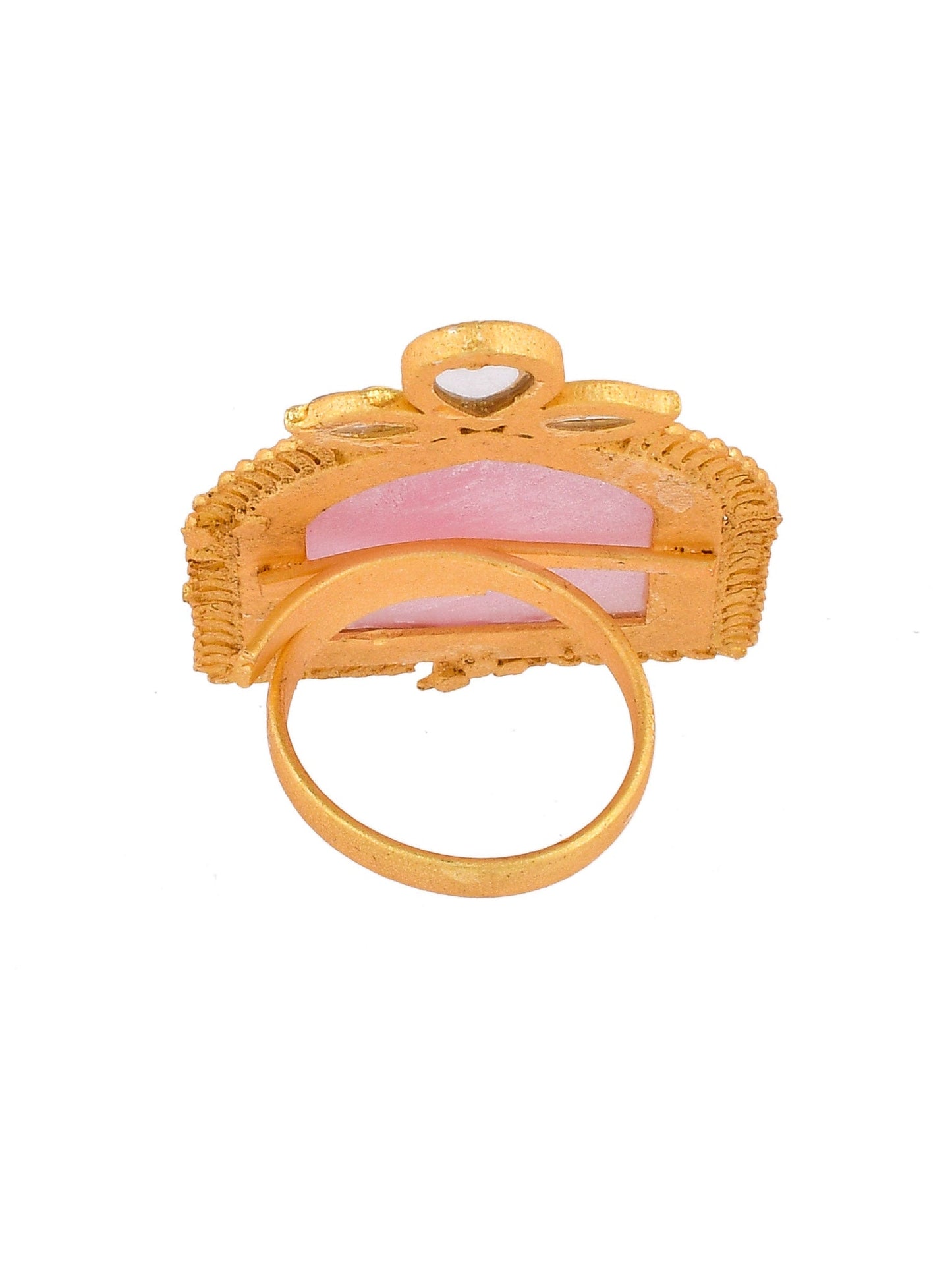 Handcrafted Kundan Gold Plated Finger Ring For Women