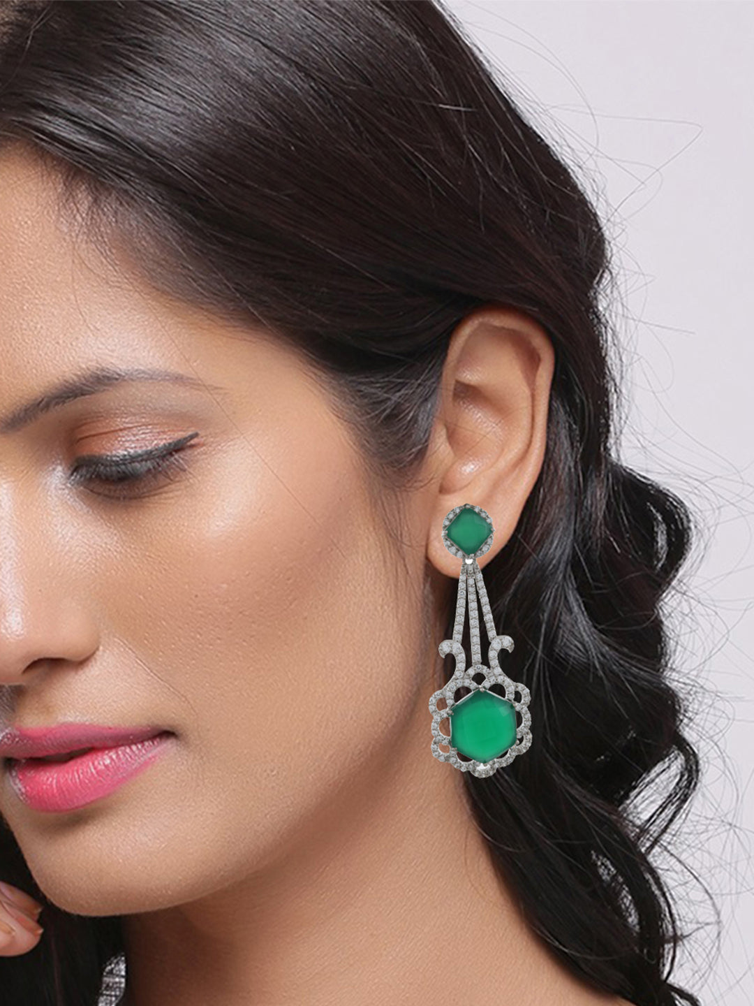 Sterling Silver Ad Cocktail Earrings