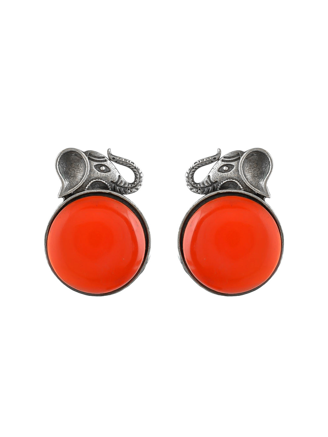 Earrings With Vibrant Red Gems For Women