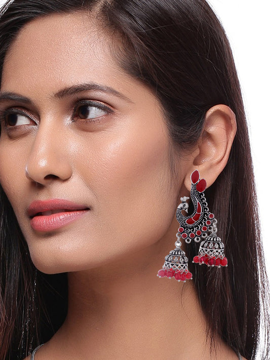 Designer Peacock Jhumki Earrings dangle earring