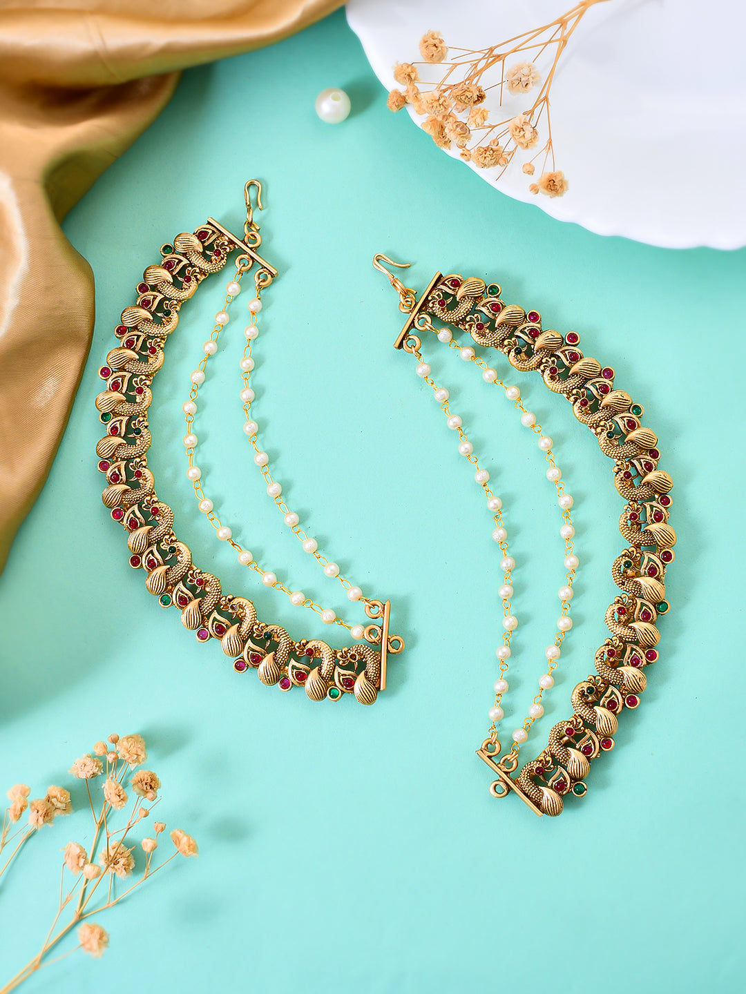 Traditional Gold Plated Ear Cuff For Women Bridal Ethnic Jewellery