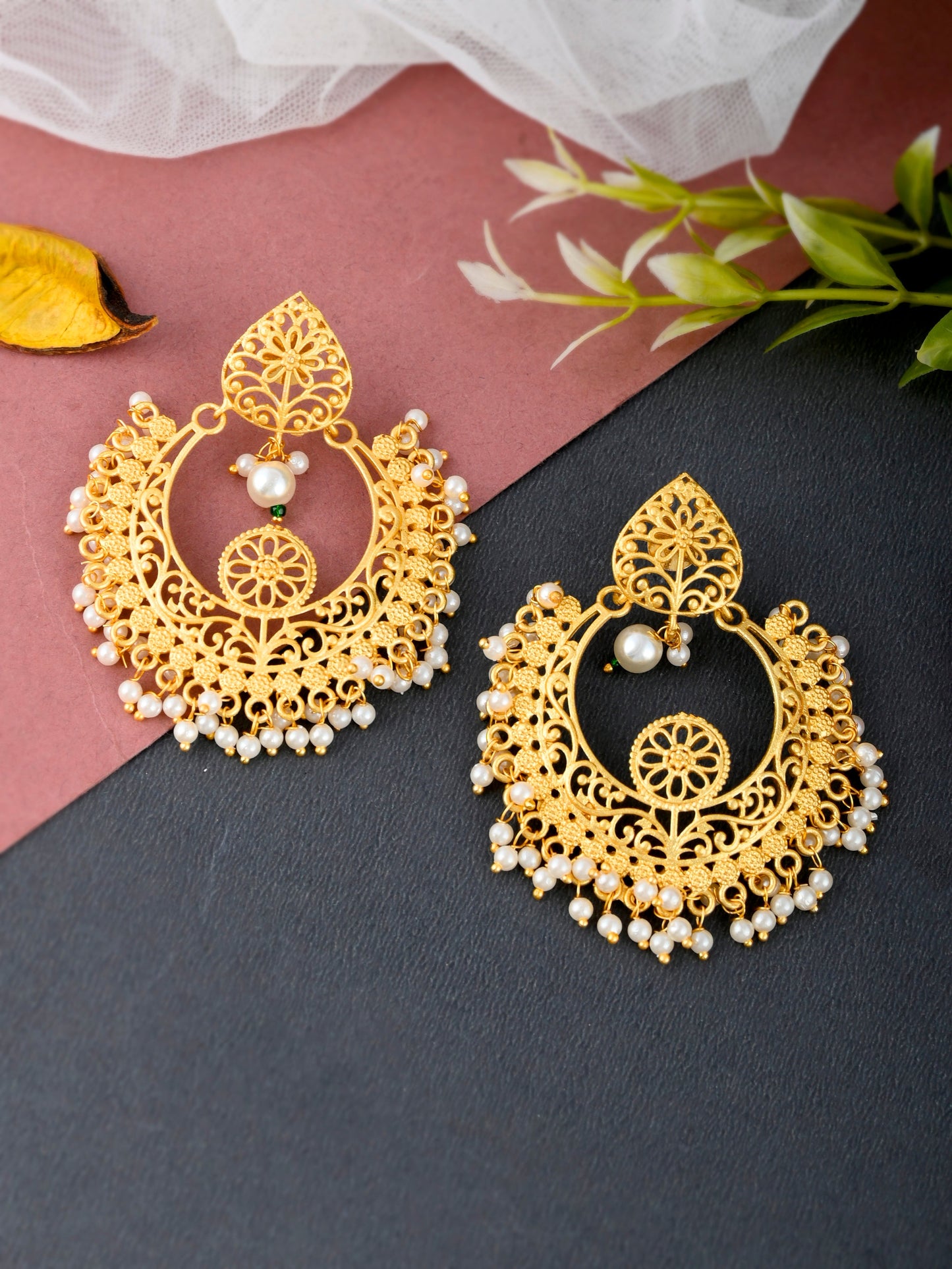 Gold Plated Cut work Traditional Earring