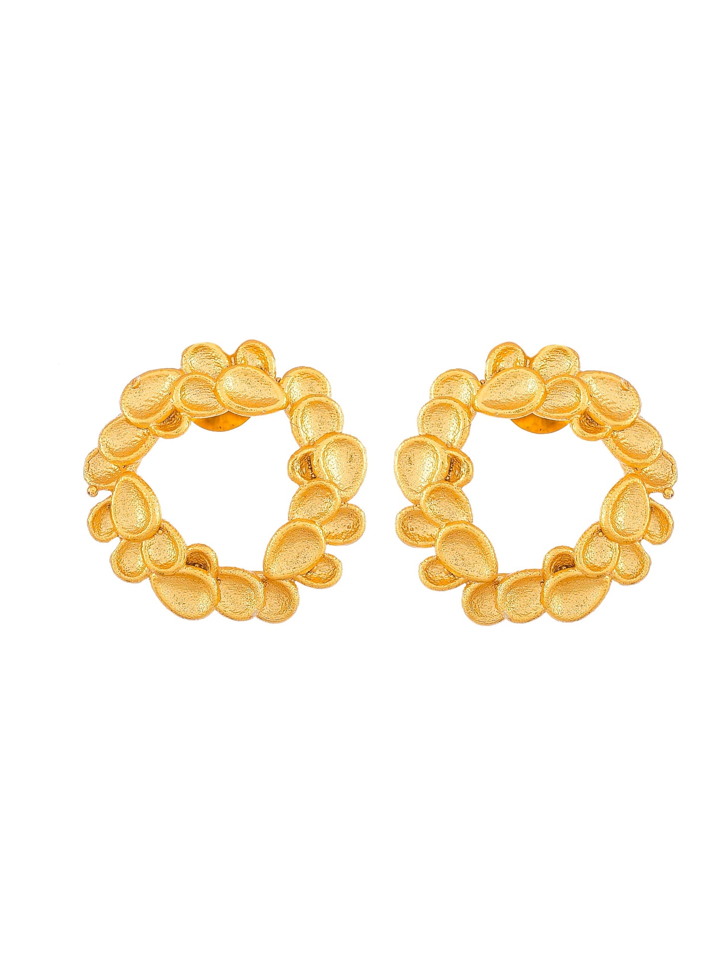 Gold plated designer circular Earrings for western outfit