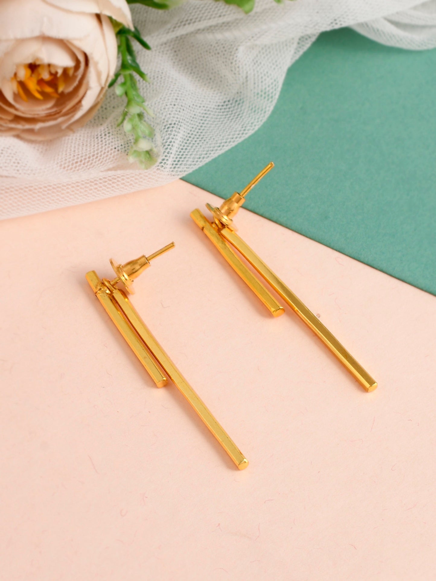 Gold Plated Handcrafted Western Drop Earrings