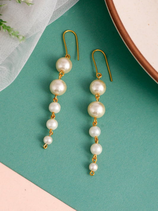 Gold Plated western Pearl Drop Earring