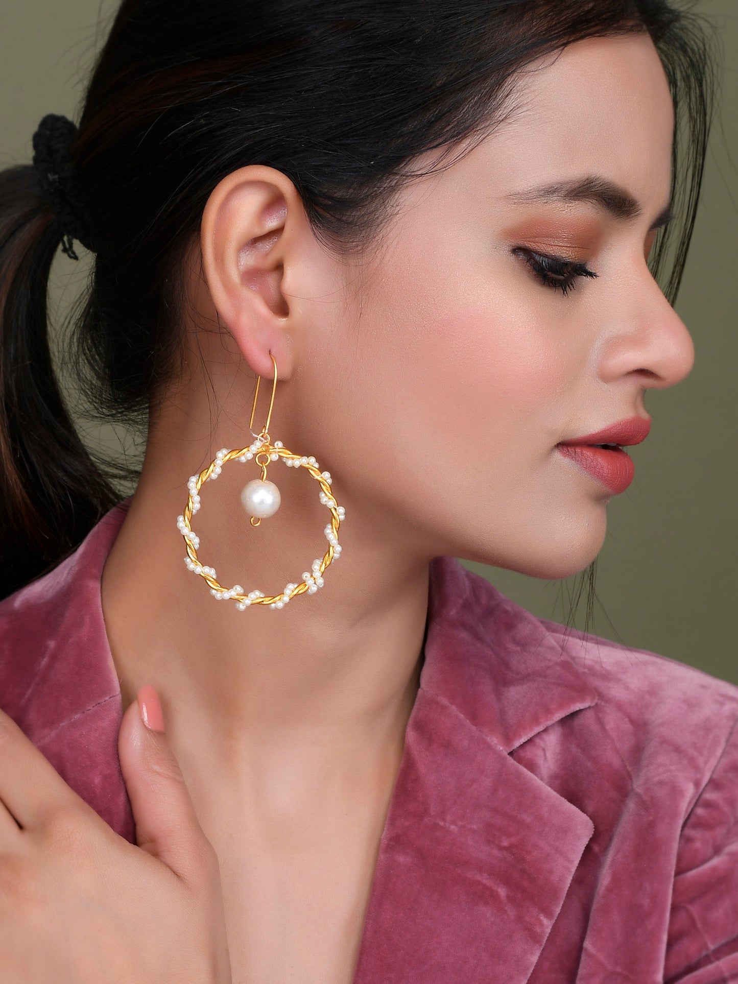 Gold Plated Contemporary Hoop Earrings