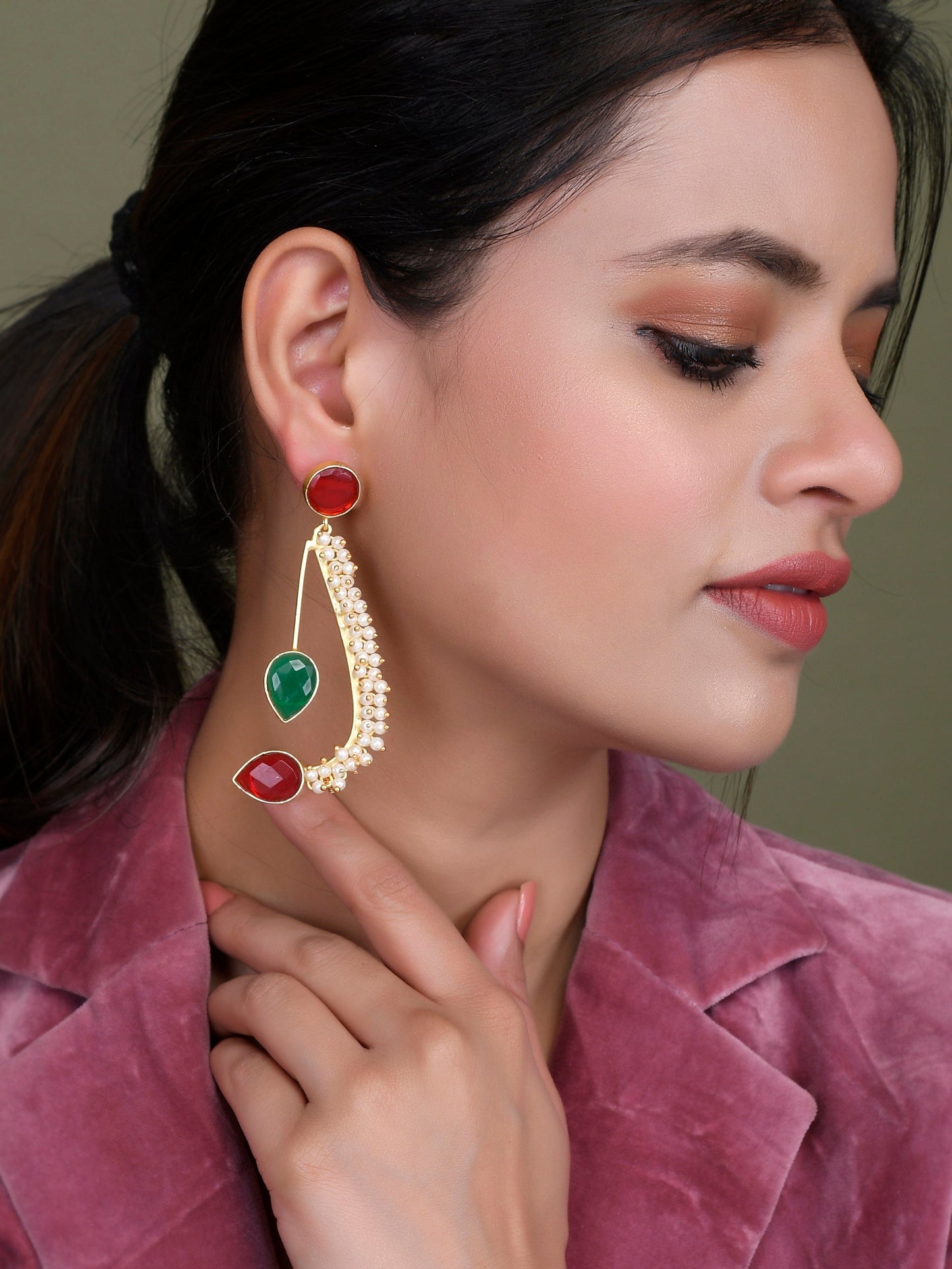 Gold Plated Heavy Drop Earrings For Wedding