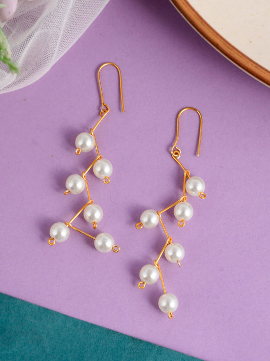 Gold Pearl Drop Earring For girls