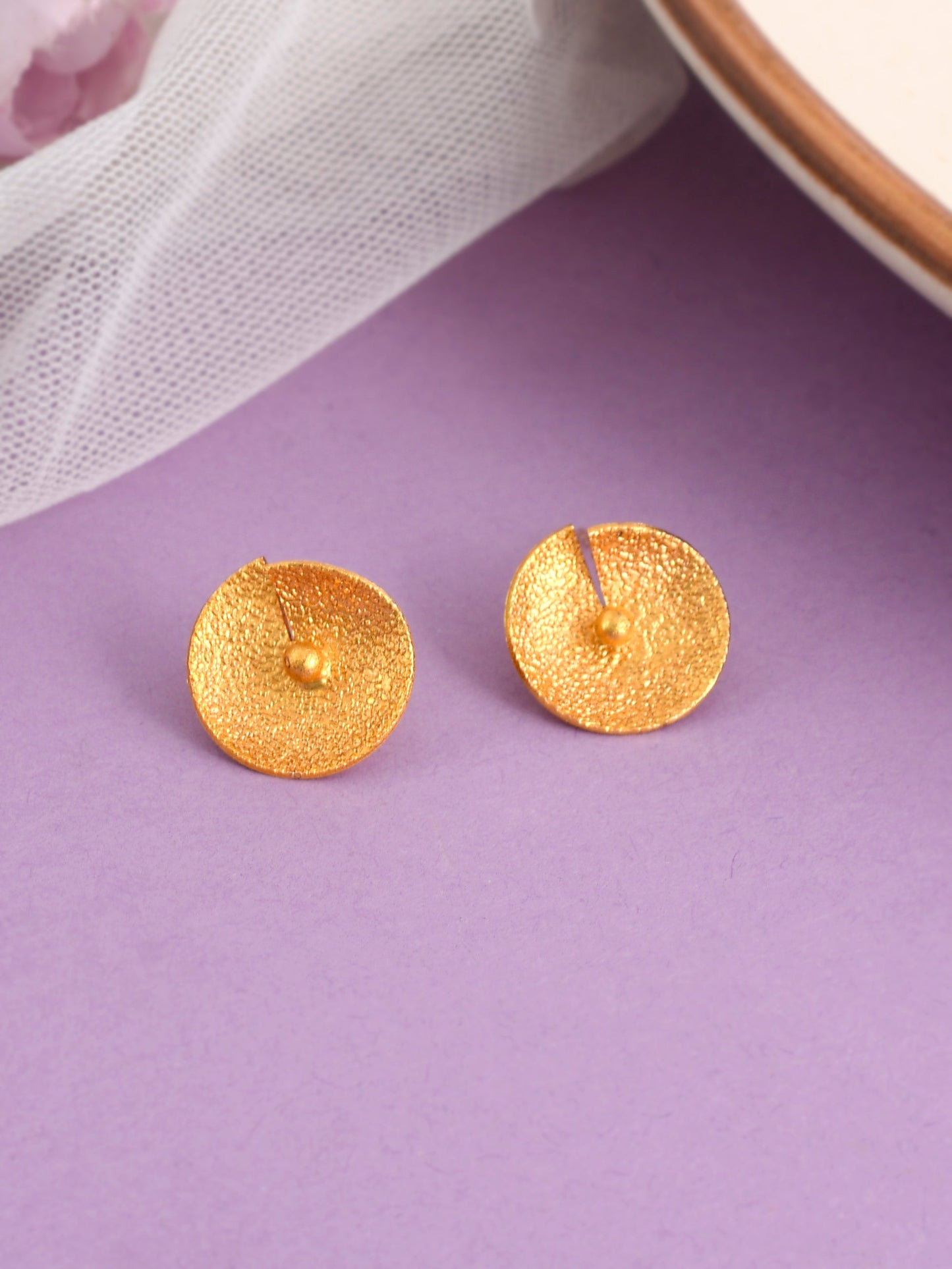 Gold-Plated Handcrafted Contemporary Studs Earrings