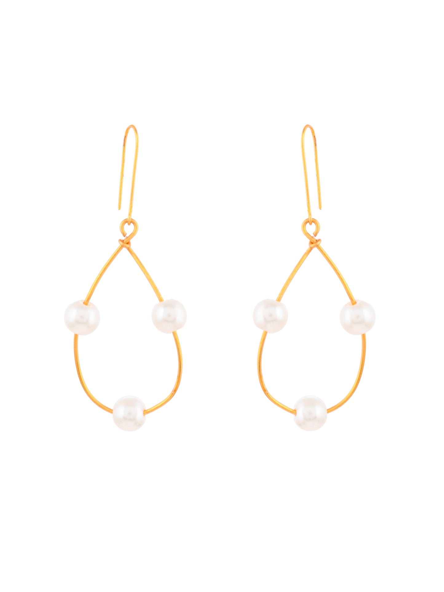 Gold Pearl Dangler Earrings For girls
