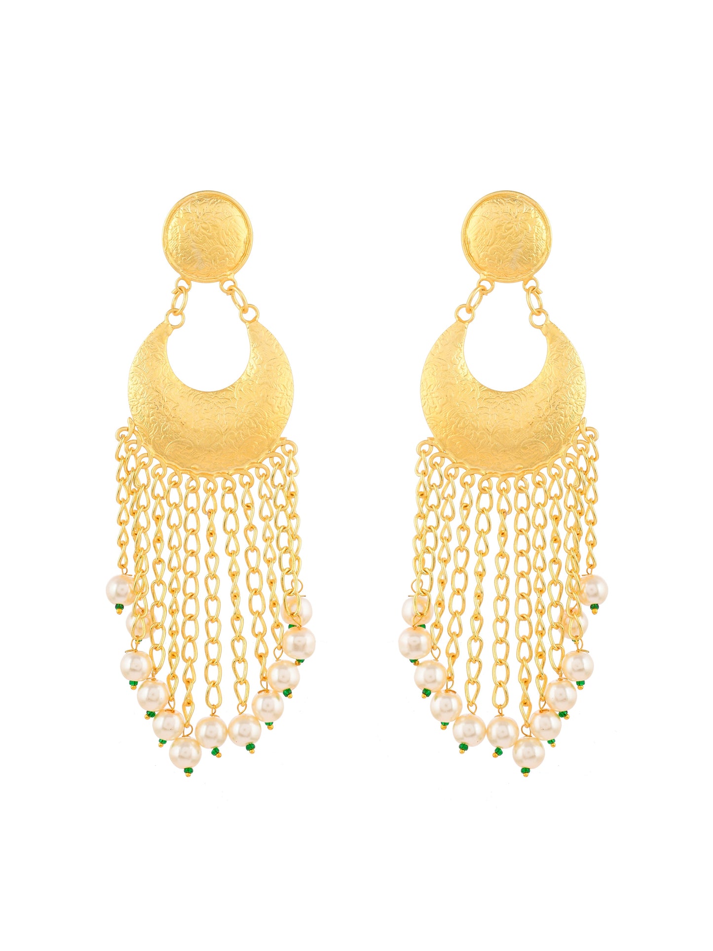 Gold Filigree Handcrafted Long Dangle Earrings
