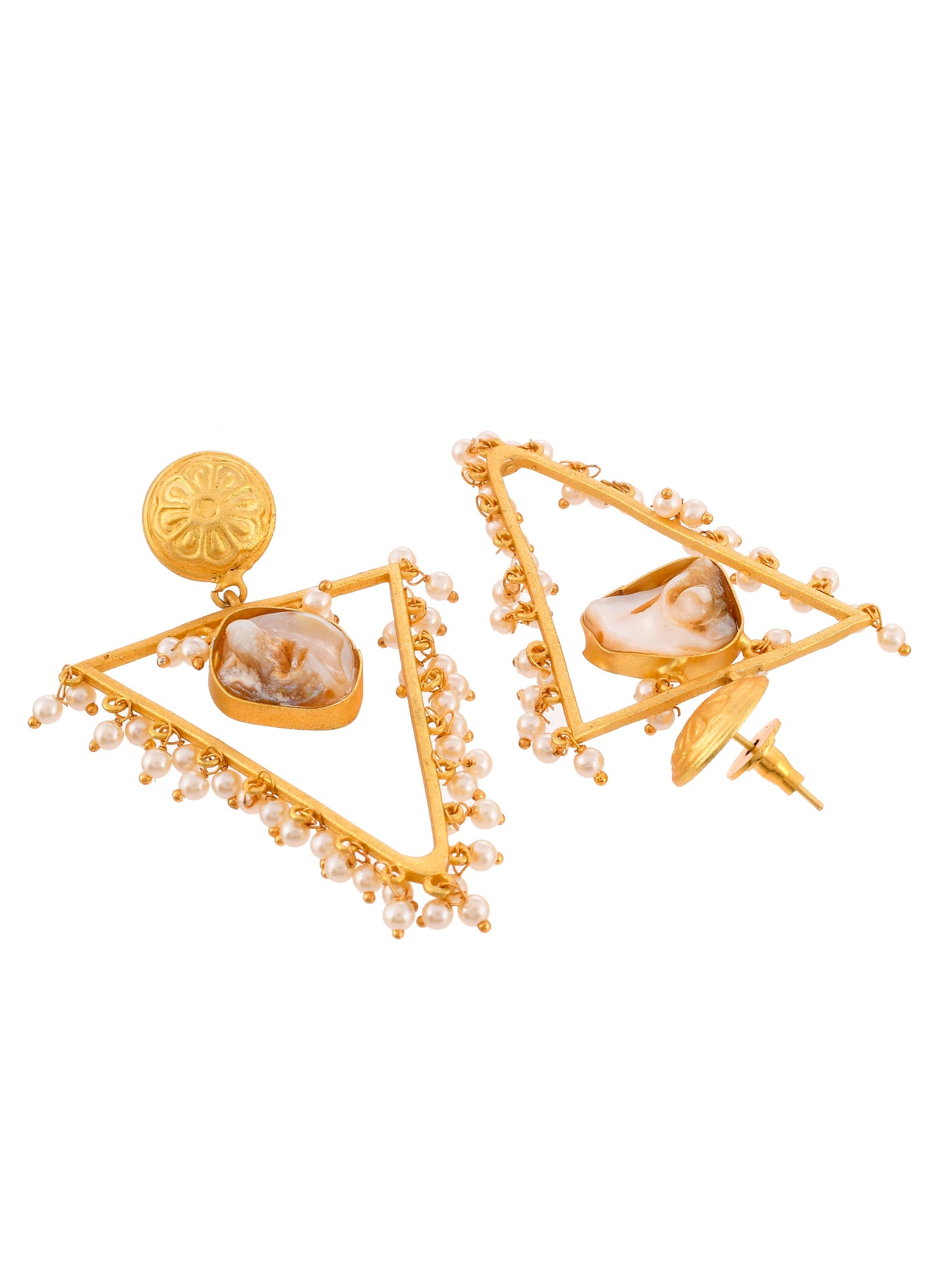 Gold Plated Handcrafted Pearl Earrings for women
