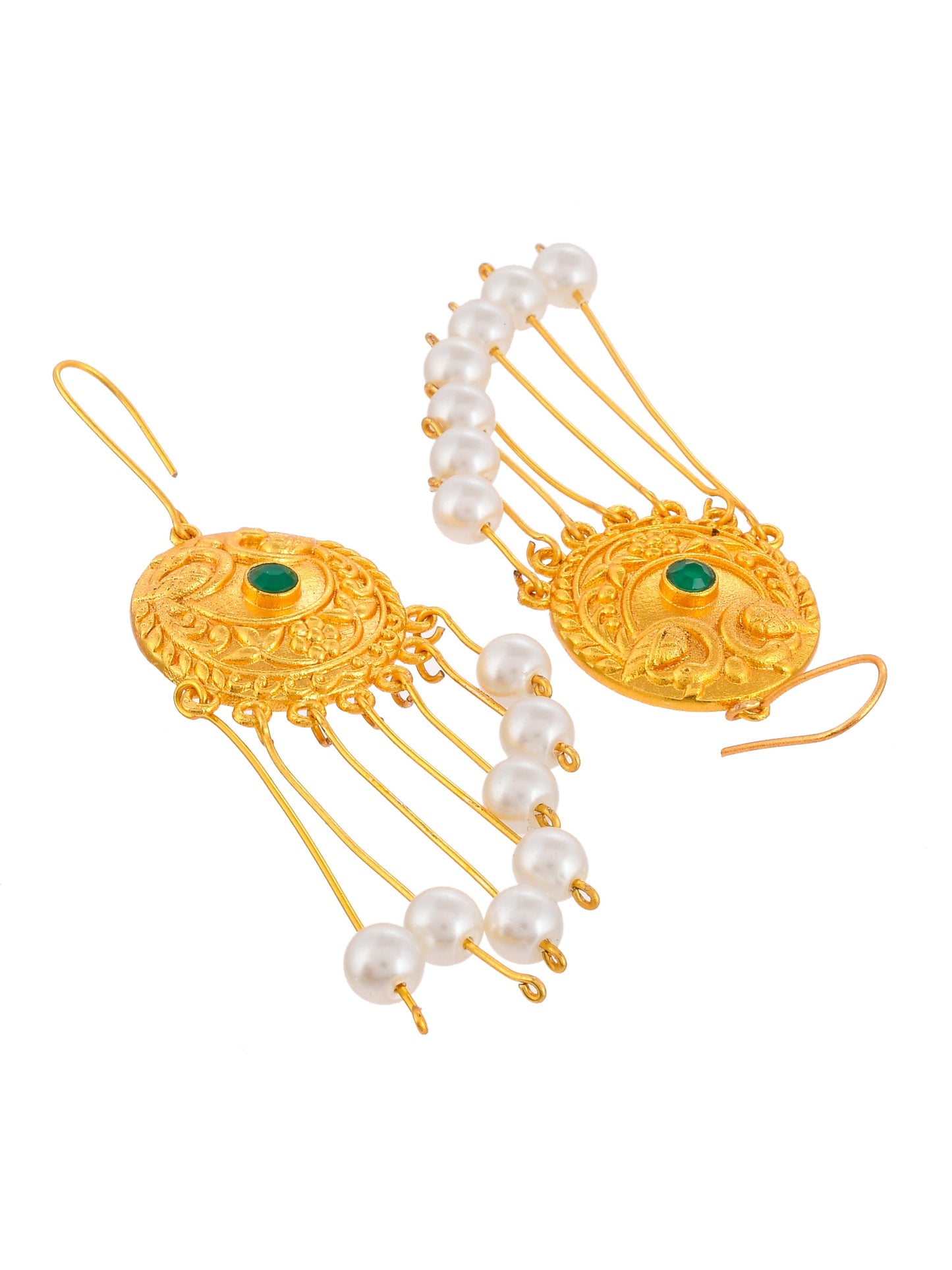 Gold Plated Long Dangle Earrings