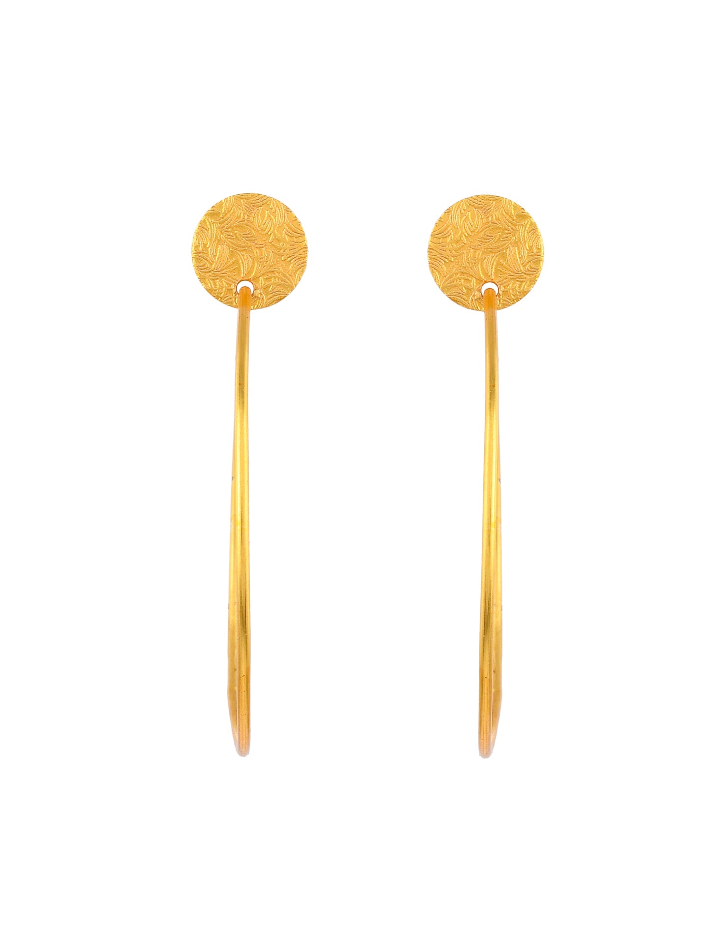 Gold Plated Circular Western Drop Earrings