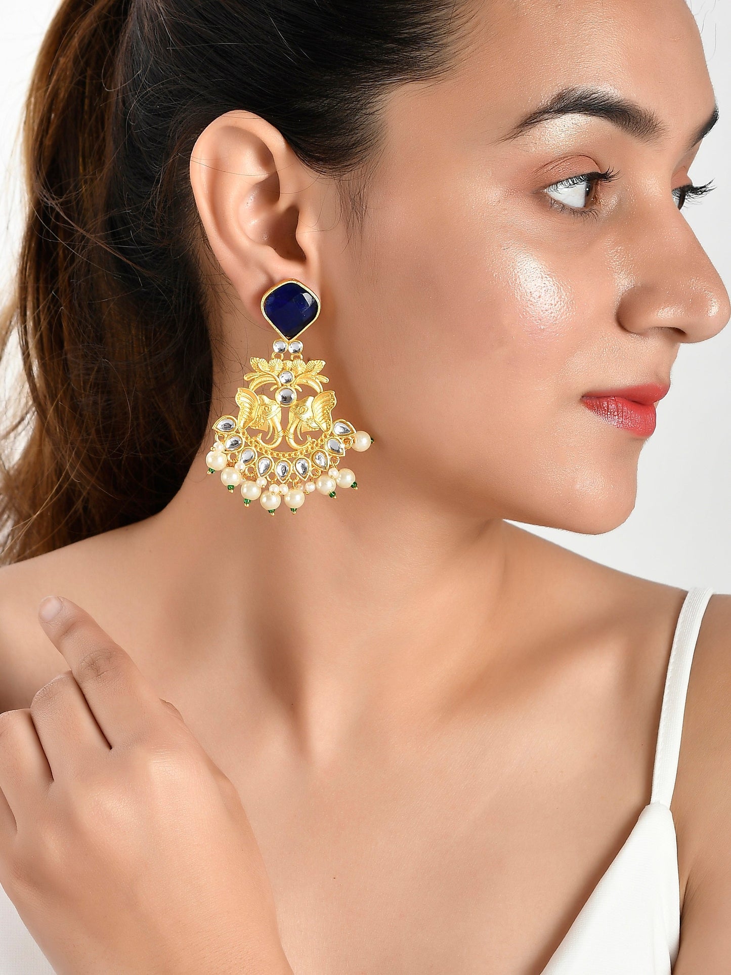 Gold Plated Kundan Earrings for Women