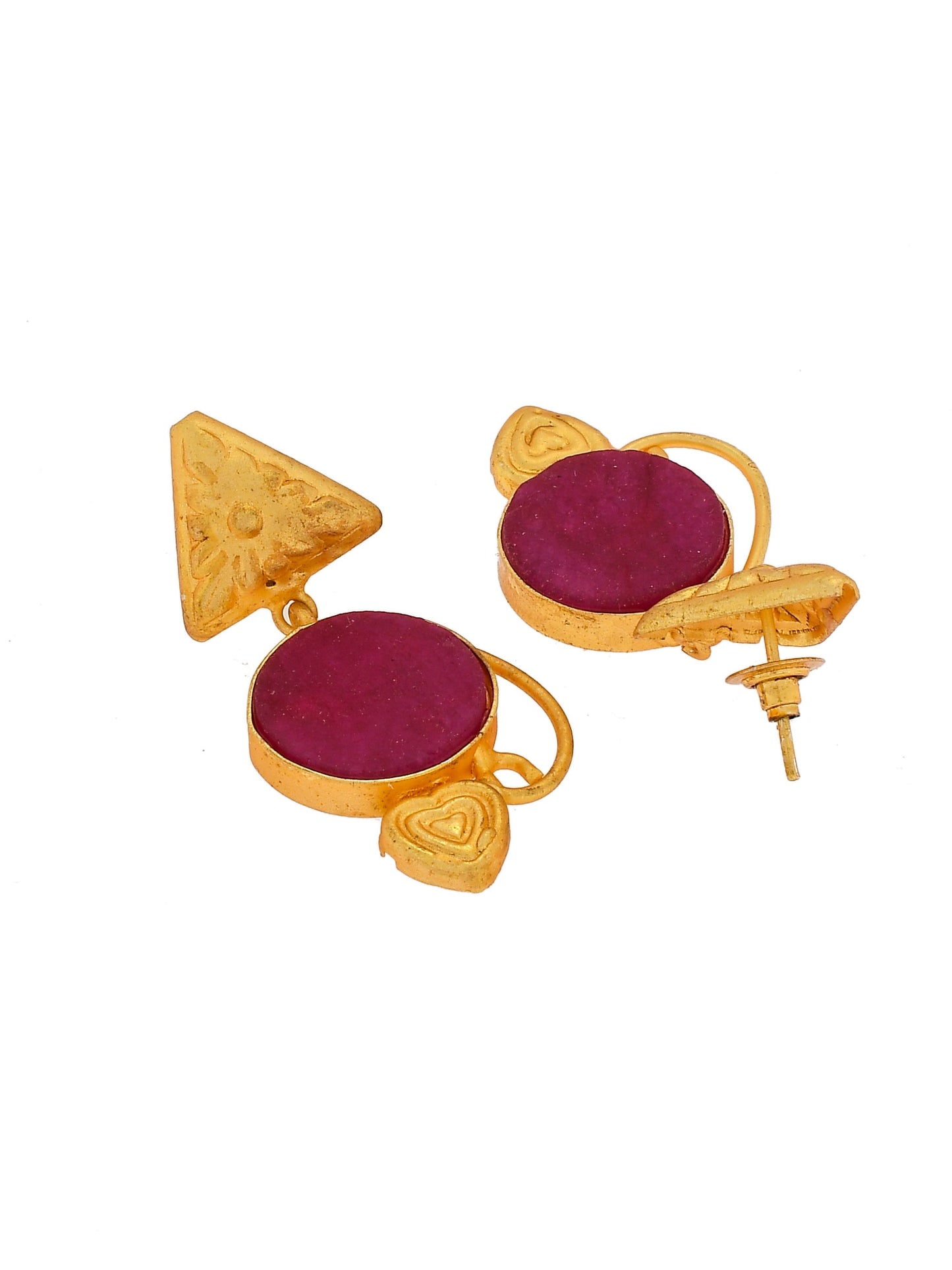 Gold Plated Contemporary Drop Earrings for western Outfit