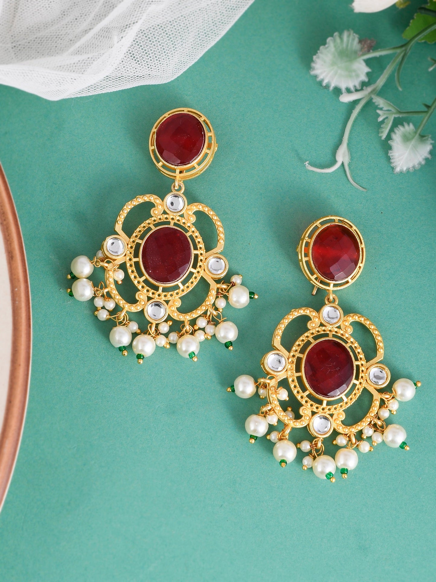 Gold Plated Ethnic Handcrafted Earrings for Wedding