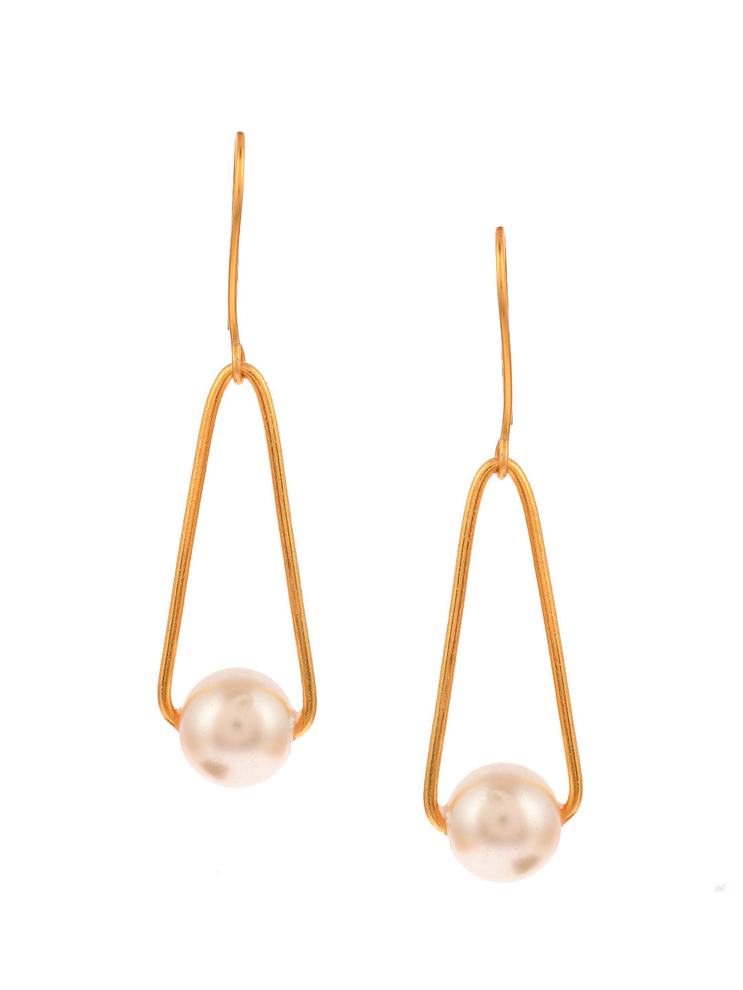 Gold Plated Latest Pearl Drop Earrings For Women