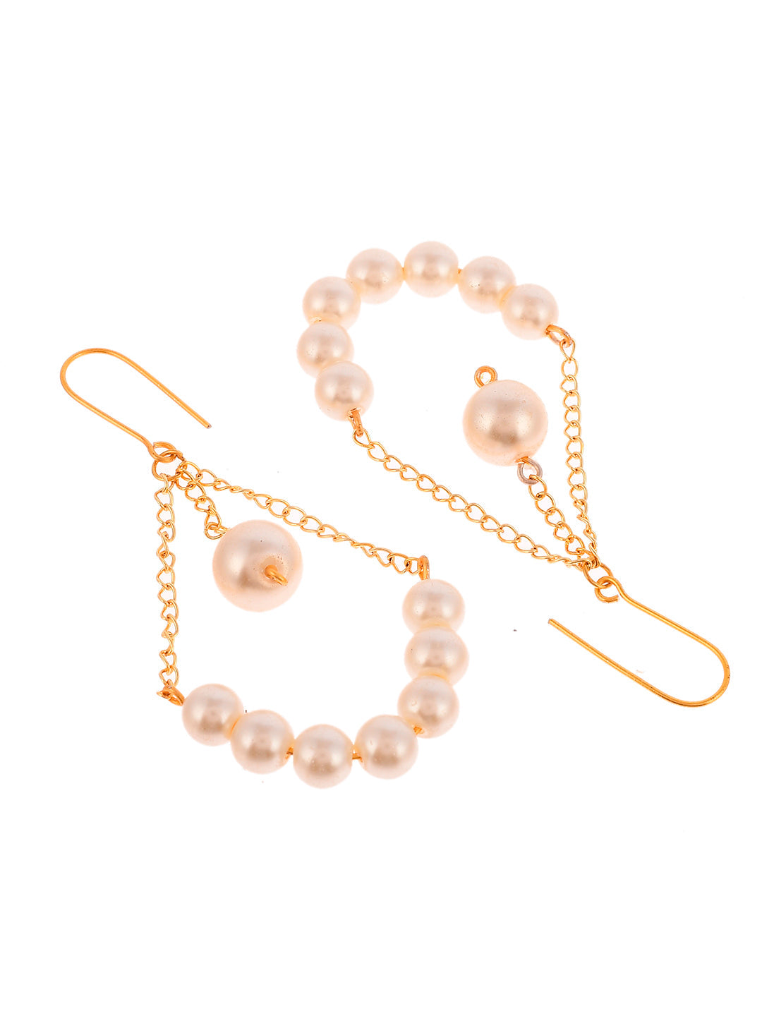 Gold Plated Chain Pearl Earrings