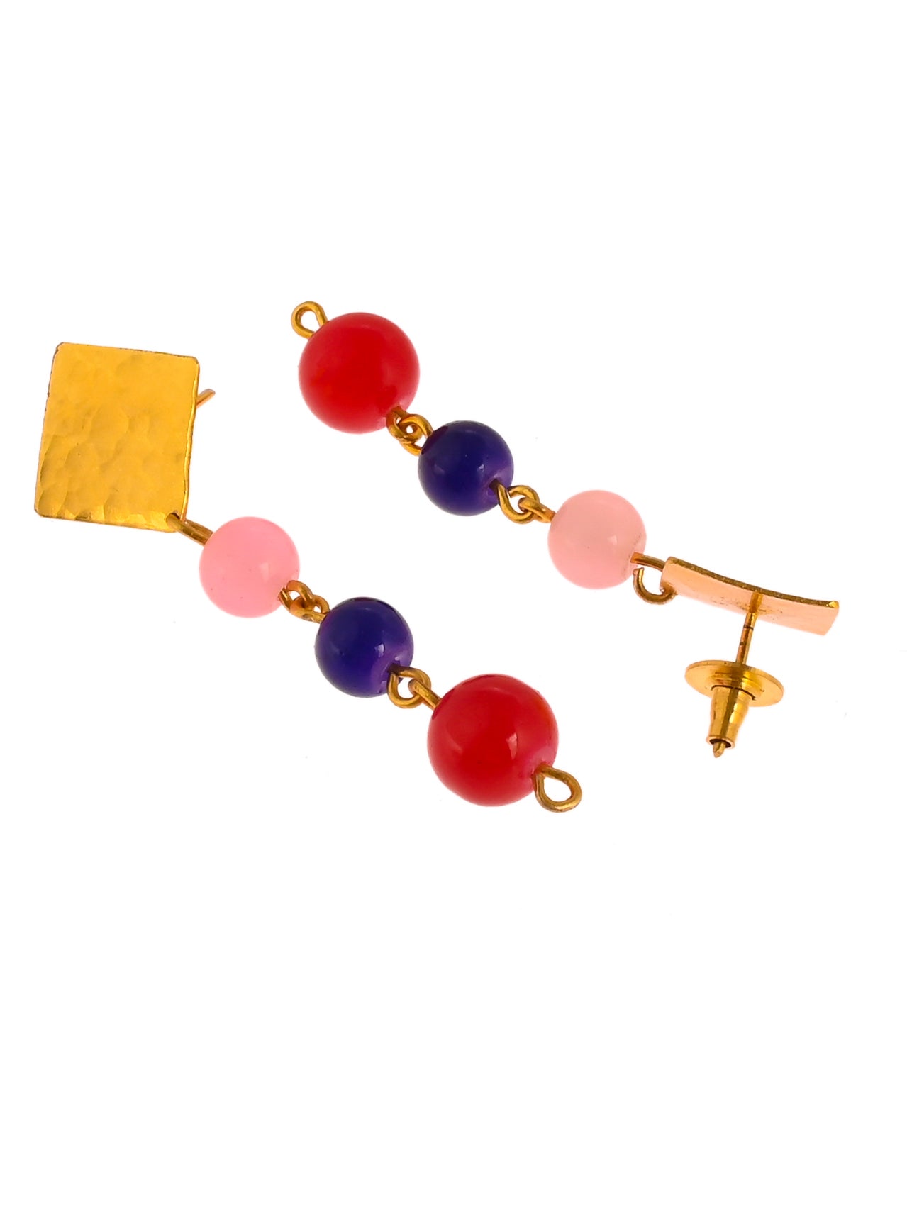 Multicoloured Pearl Contemporary Drop Earrings