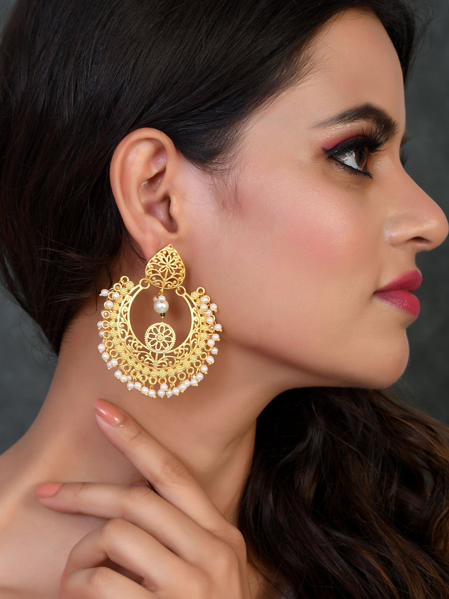 Gold Plated Cut work Traditional Earring