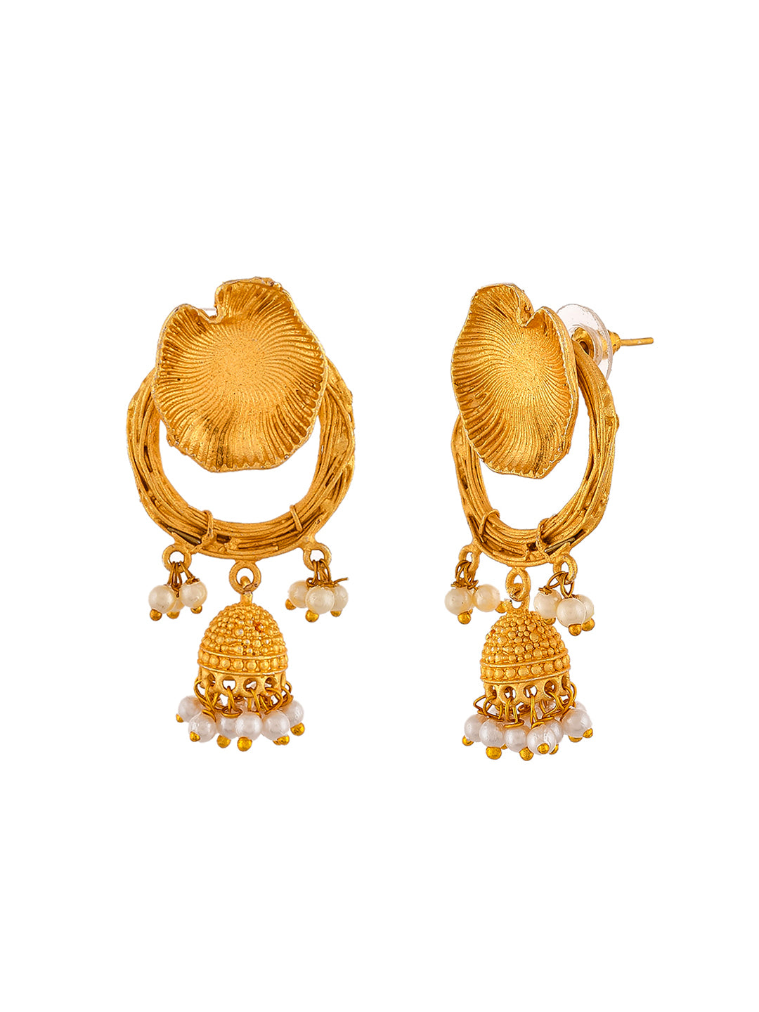 Gold Plated Handcrafted Designer Jhumka Earrings