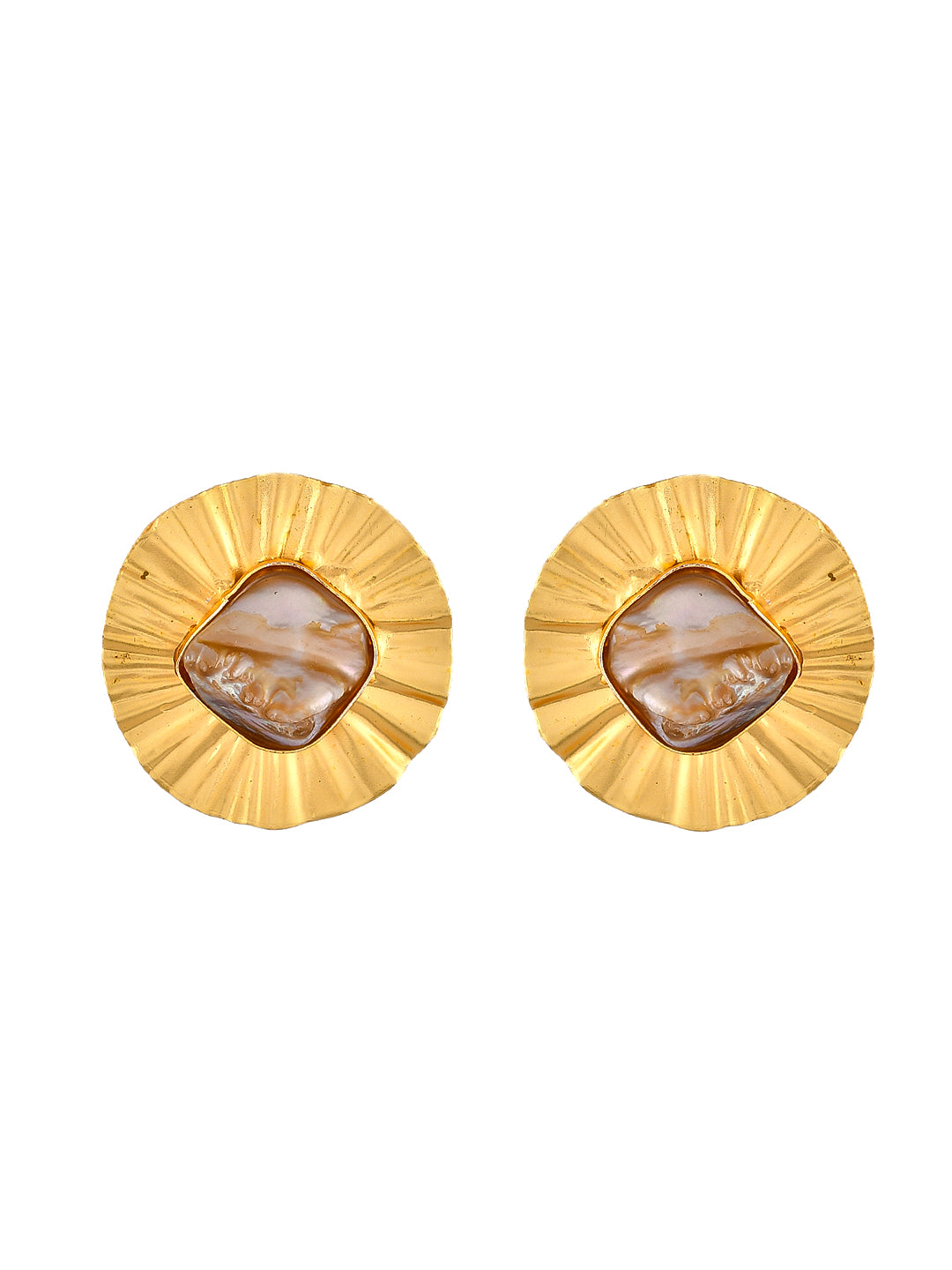 Gold Plated Handcrafted Stud Earrings for western outfit