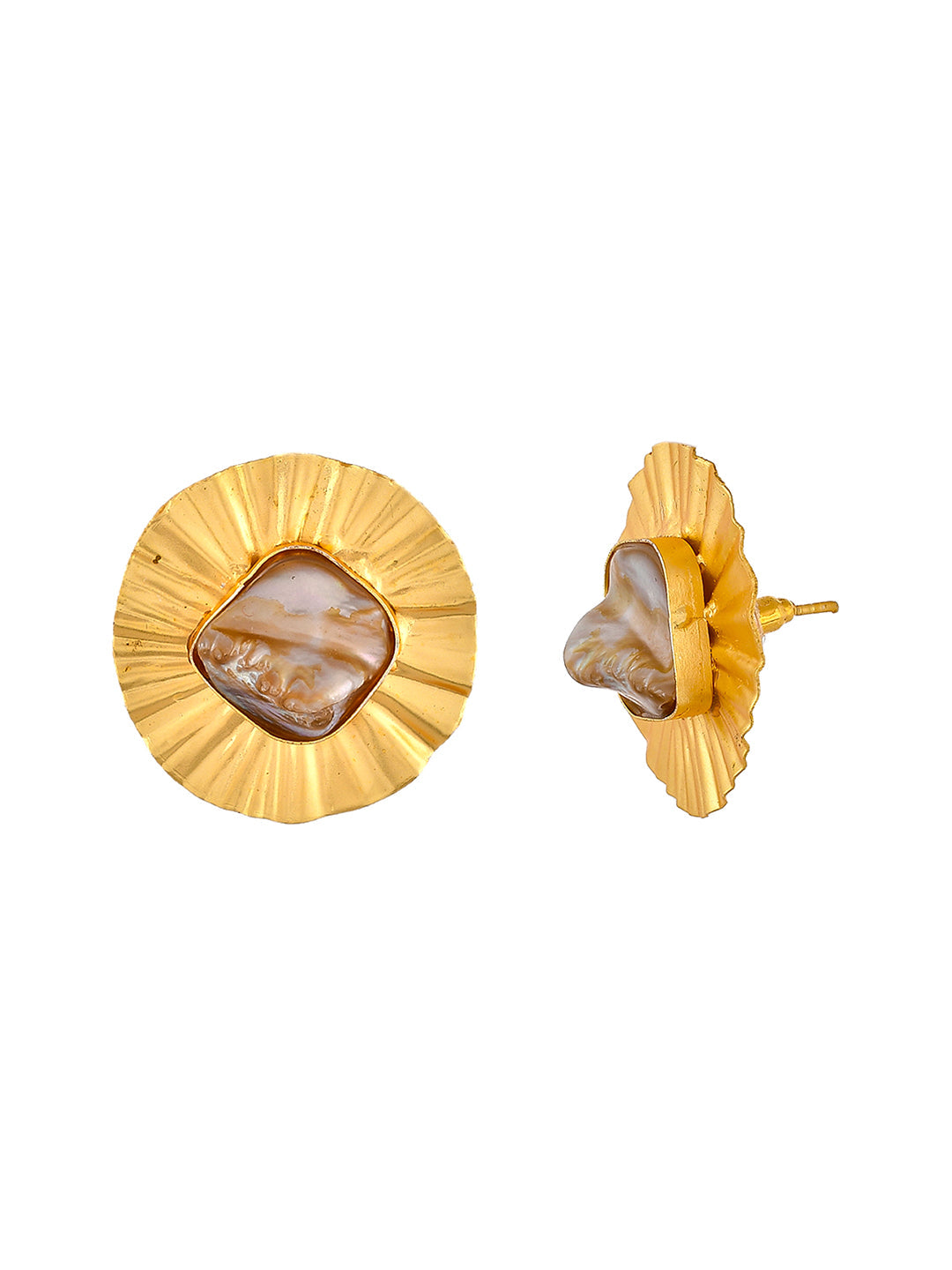 Gold Plated Handcrafted Stud Earrings for western outfit