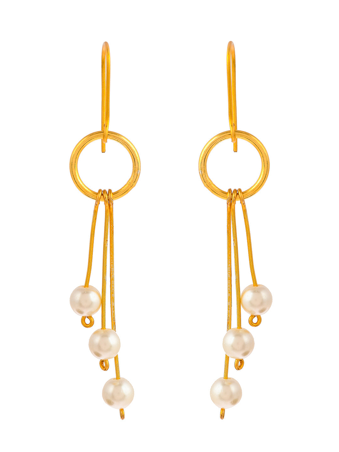 Gold Plated Pearl Beads Western Drop Earring