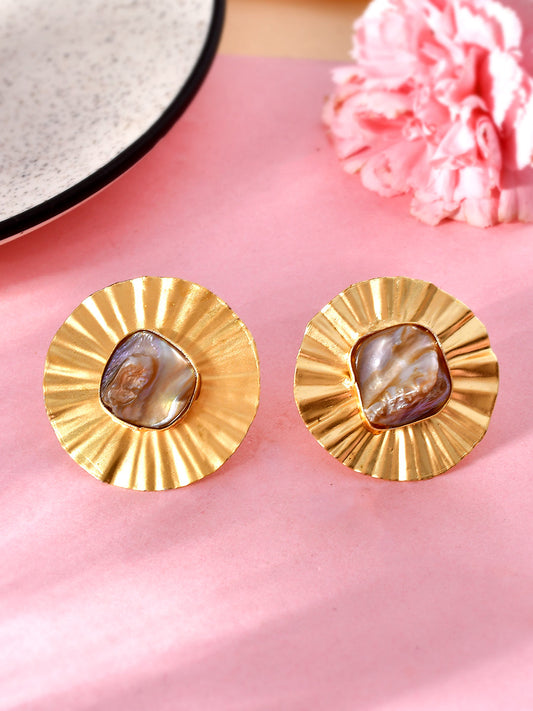 Gold Plated Handcrafted Stud Earrings for western outfit