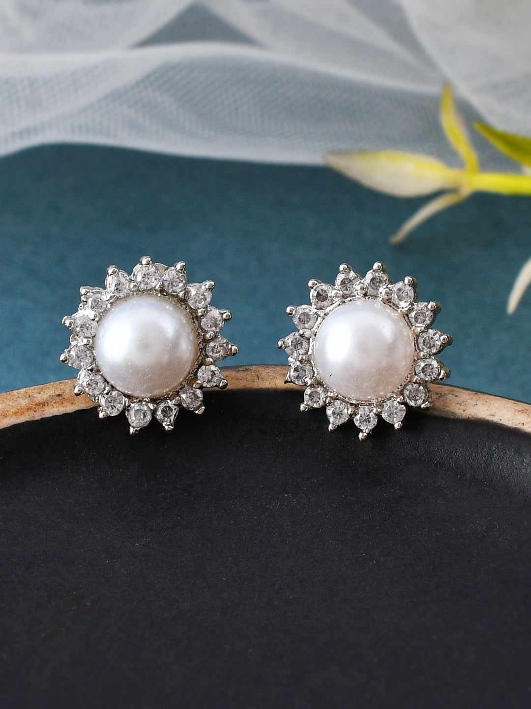 American Diamond Small Stud Earrings for western outfit