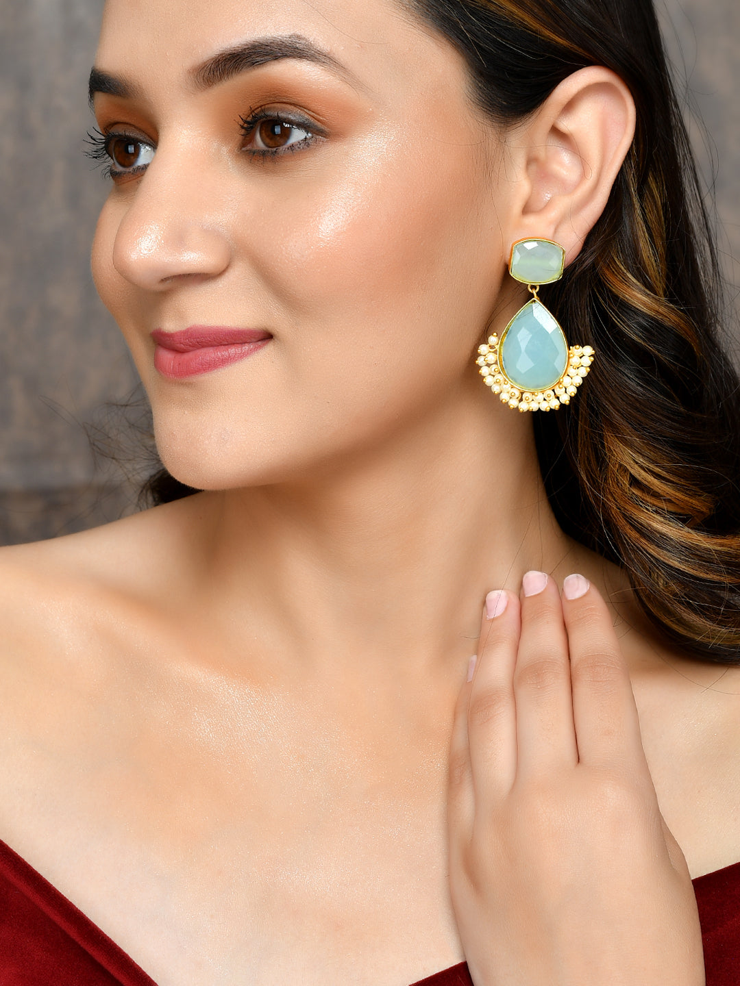 Ethnic Pearl Chandbali Earrings Drop earring
