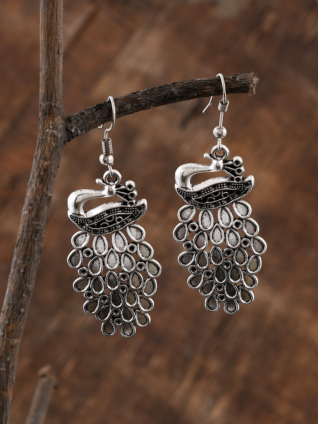 Silver Plated Oxidised Earrings