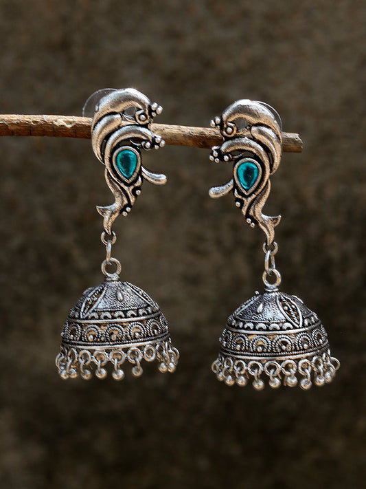 Silver Plated Dome Shaped Jhumka