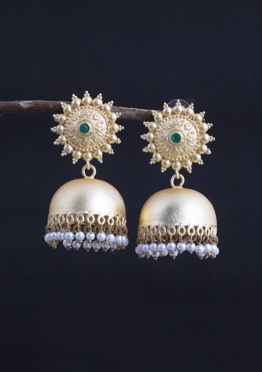 Gold Toned Dome Shaped Jhumkas