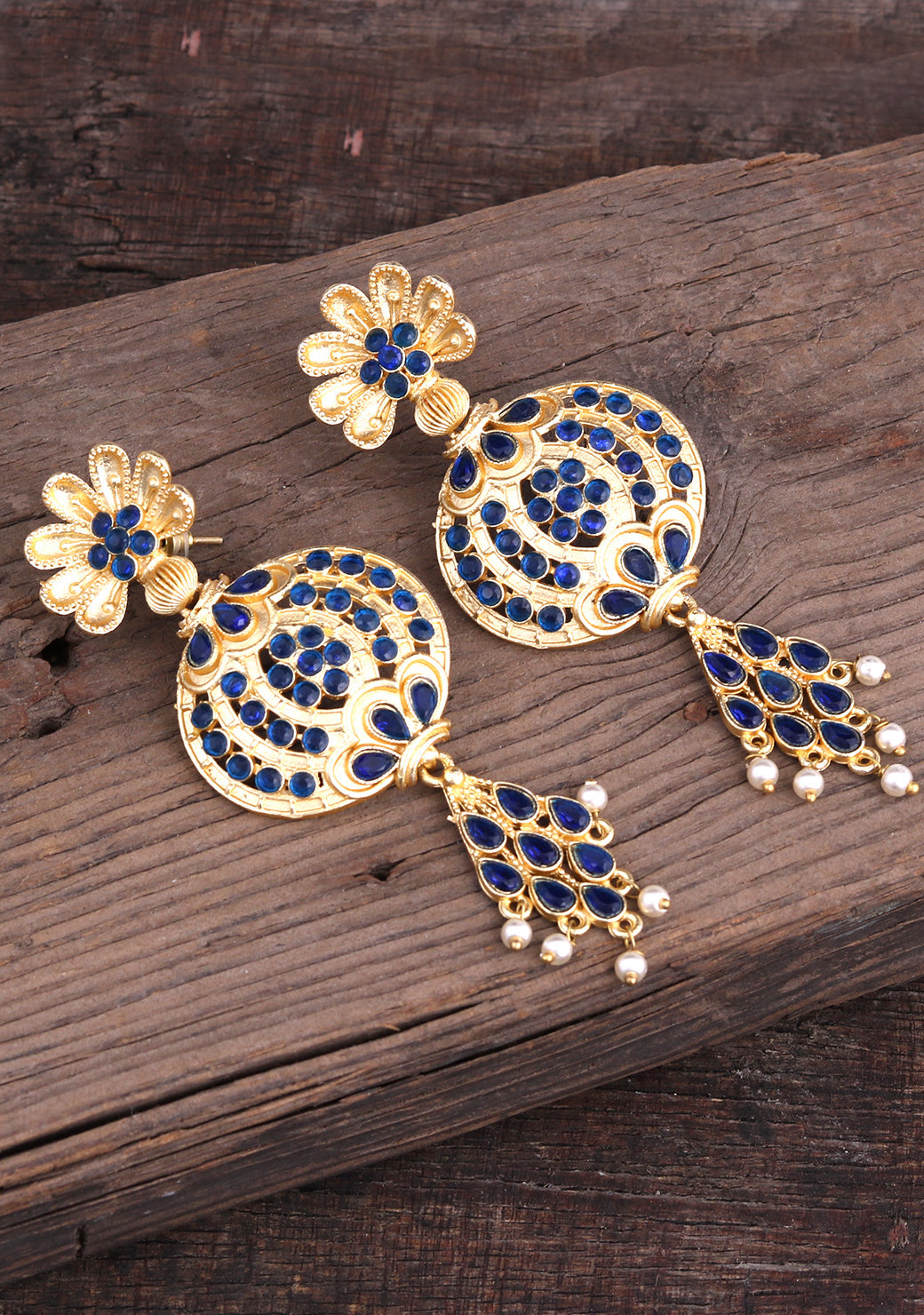 Long Dangler gold plated Earrings